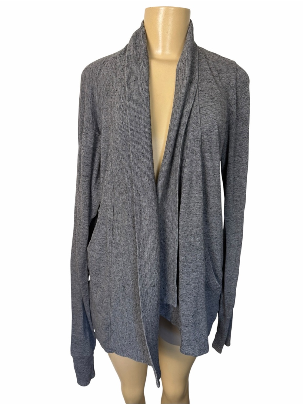Athleta Pranayama Wrap open cardigan gray small
